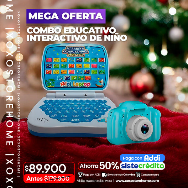 Combo educativo interactivo computador infantil mas camara infanitl